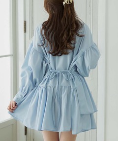 レディース 【即日発送】lowrysfarm アシメティアードチュニックSS ピンク