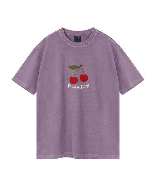WILDROCK(ワイルドロック)の「ジュージーチェリー ピグメントオーバーサイズ半袖Tシャツ(クロップ含む)(Tシャツ/カットソー・レディース・ライトパープル/ブルー/カーキ/ホワイト/ブラック/チャコール/ライトグレー/ベビーピンク・SMALL/FREE/LARGE/X-SMALL/MEDIUM)」の7枚目の写真