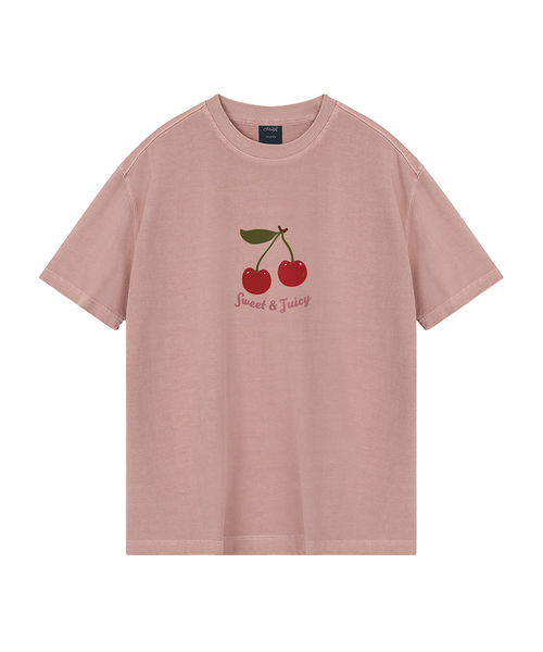 WILDROCK(ワイルドロック)の「ジュージーチェリー ピグメントオーバーサイズ半袖Tシャツ(クロップ含む)(Tシャツ/カットソー・レディース・ライトパープル/ブルー/カーキ/ホワイト/ブラック/チャコール/ライトグレー/ベビーピンク・SMALL/FREE/LARGE/X-SMALL/MEDIUM)」の8枚目の写真