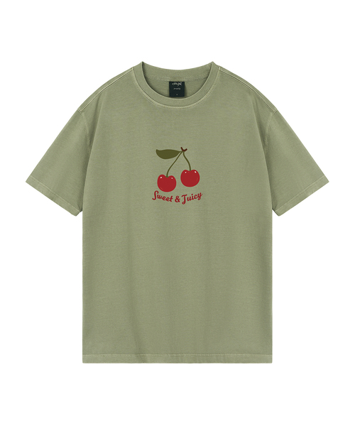 WILDROCK(ワイルドロック)の「ジュージーチェリー ピグメントオーバーサイズ半袖Tシャツ(クロップ含む)(Tシャツ/カットソー・レディース・ライトパープル/ブルー/カーキ/ホワイト/ブラック/チャコール/ライトグレー/ベビーピンク・SMALL/FREE/LARGE/X-SMALL/MEDIUM)」の5枚目の写真