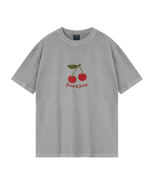 WILDROCK(ワイルドロック)の「ジュージーチェリー ピグメントオーバーサイズ半袖Tシャツ(クロップ含む)(Tシャツ/カットソー・レディース・ライトパープル/ブルー/カーキ/ホワイト/ブラック/チャコール/ライトグレー/ベビーピンク・SMALL/FREE/LARGE/X-SMALL/MEDIUM)」の3枚目の写真