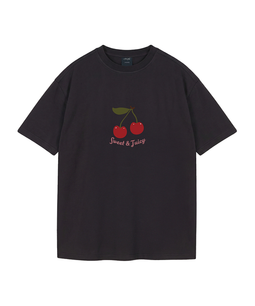 WILDROCK(ワイルドロック)の「ジュージーチェリー ピグメントオーバーサイズ半袖Tシャツ(クロップ含む)(Tシャツ/カットソー・レディース・ライトパープル/ブルー/カーキ/ホワイト/ブラック/チャコール/ライトグレー/ベビーピンク・SMALL/FREE/LARGE/X-SMALL/MEDIUM)」の1枚目の写真