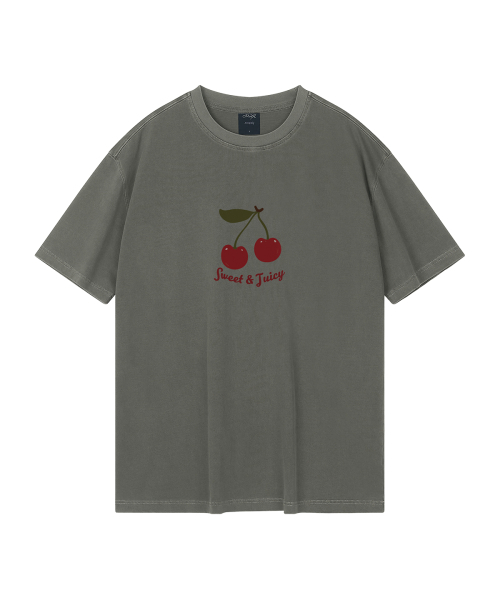 WILDROCK(ワイルドロック)の「ジュージーチェリー ピグメントオーバーサイズ半袖Tシャツ(クロップ含む)(Tシャツ/カットソー・レディース・ライトパープル/ブルー/カーキ/ホワイト/ブラック/チャコール/ライトグレー/ベビーピンク・SMALL/FREE/LARGE/X-SMALL/MEDIUM)」の11枚目の写真