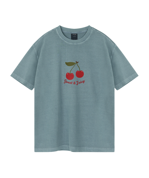 WILDROCK(ワイルドロック)の「ジュージーチェリー ピグメントオーバーサイズ半袖Tシャツ(クロップ含む)(Tシャツ/カットソー・レディース・ライトパープル/ブルー/カーキ/ホワイト/ブラック/チャコール/ライトグレー/ベビーピンク・SMALL/FREE/LARGE/X-SMALL/MEDIUM)」の12枚目の写真