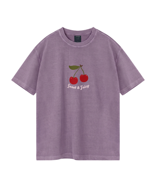 WILDROCK(ワイルドロック)の「ジュージーチェリー ピグメントオーバーサイズ半袖Tシャツ(クロップ含む)(Tシャツ/カットソー・レディース・ライトパープル/ブルー/カーキ/ホワイト/ブラック/チャコール/ライトグレー/ベビーピンク・SMALL/FREE/LARGE/X-SMALL/MEDIUM)」の15枚目の写真