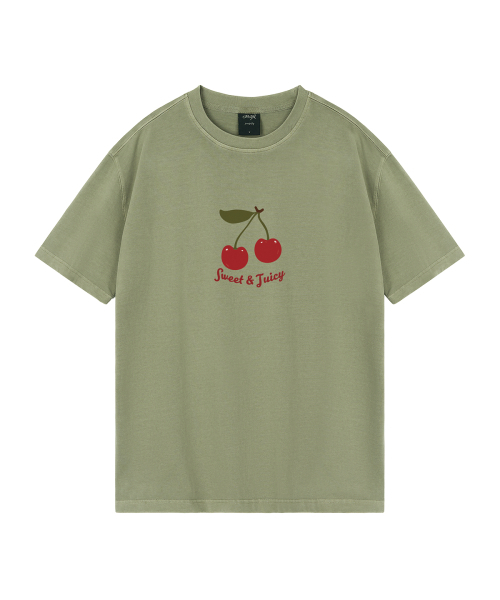 WILDROCK(ワイルドロック)の「ジュージーチェリー ピグメントオーバーサイズ半袖Tシャツ(クロップ含む)(Tシャツ/カットソー・レディース・ライトパープル/ブルー/カーキ/ホワイト/ブラック/チャコール/ライトグレー/ベビーピンク・SMALL/FREE/LARGE/X-SMALL/MEDIUM)」の16枚目の写真