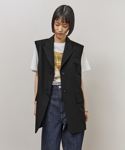 ADAM ET ROPE'(アダムエロペ)の「ジャケットジレ(ベスト・レディース・ブラック/ブラウン系その他3・36/38)」の4枚目の写真