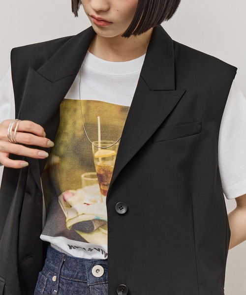 ADAM ET ROPE'(アダムエロペ)の「ジャケットジレ(ベスト・レディース・ブラック/ブラウン系その他3・36/38)」の6枚目の写真