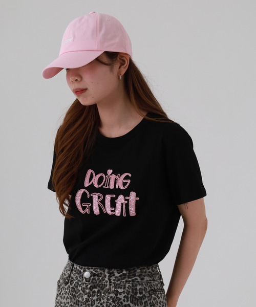 FUNALIVE(ファンアライブ)の「ABETTOR 特殊発砲ロゴプリント半袖Tシャツ(Tシャツ/カットソー・レディース・ピンク/ホワイト/ブラック・FREE)」の19枚目の写真