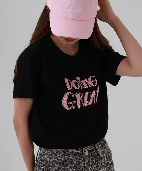 FUNALIVE(ファンアライブ)の「ABETTOR 特殊発砲ロゴプリント半袖Tシャツ(Tシャツ/カットソー・レディース・ピンク/ホワイト/ブラック・FREE)」の20枚目の写真