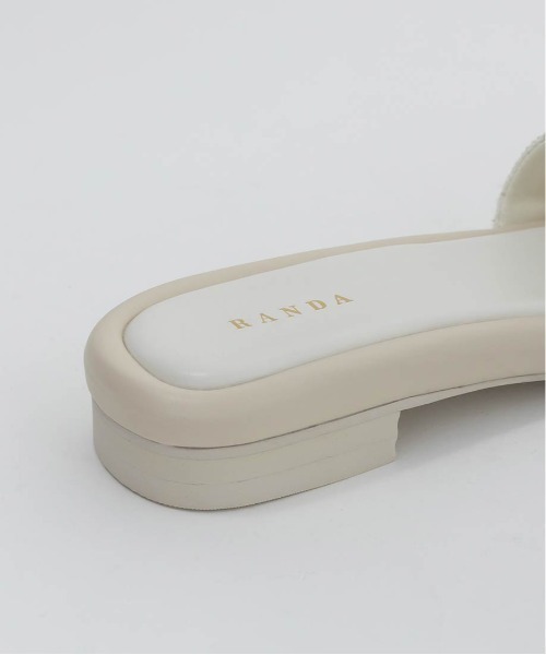RANDA(ランダ)の「リボンベルトサマーツイードミュールサンダル(サンダル・レディース・アイボリー/ブラック・L/M/S/LL)」の4枚目の写真