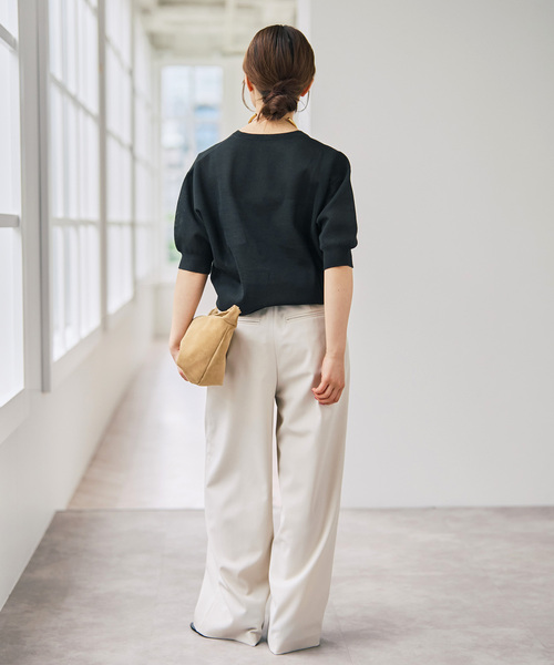 Spick & Span(スピックアンドスパン)の「《WEB限定 / 追加》シアーミラノリブパフスリーブプルオーバー(ニット/セーター・レディース・ブラック/キャメル/アイボリー・FREE)」の16枚目の写真