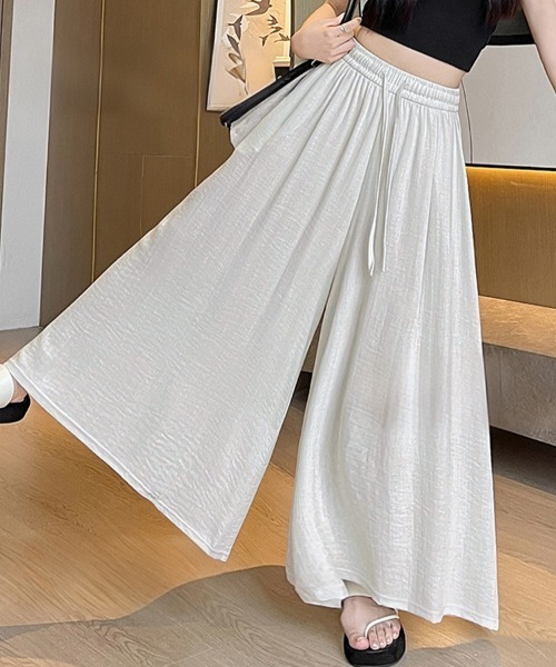 ONEP STAR(ワンピスター)の「接触冷感ワイドパンツ(その他パンツ・レディース・カーキ/ブラック/ベージュ/ダークグレー・X-LARGE/LARGE/MEDIUM)」の3枚目の写真