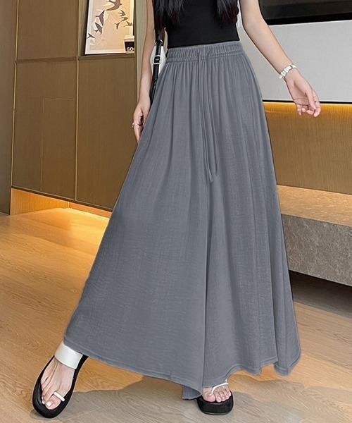 ONEP STAR(ワンピスター)の「接触冷感ワイドパンツ(その他パンツ・レディース・カーキ/ブラック/ベージュ/ダークグレー・X-LARGE/LARGE/MEDIUM)」の2枚目の写真