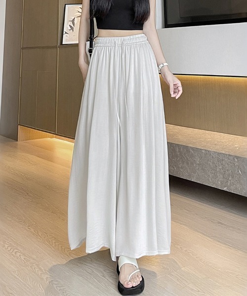 ONEP STAR(ワンピスター)の「接触冷感ワイドパンツ(その他パンツ・レディース・カーキ/ブラック/ベージュ/ダークグレー・X-LARGE/LARGE/MEDIUM)」の18枚目の写真