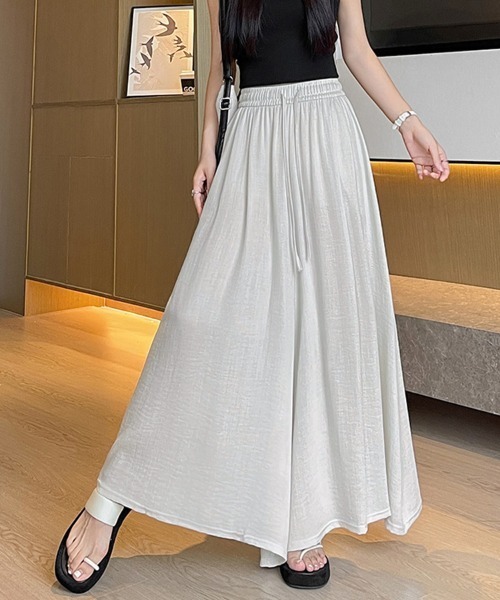 ONEP STAR(ワンピスター)の「接触冷感ワイドパンツ(その他パンツ・レディース・カーキ/ブラック/ベージュ/ダークグレー・X-LARGE/LARGE/MEDIUM)」の20枚目の写真