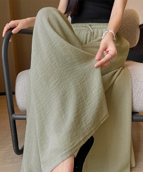 ONEP STAR(ワンピスター)の「接触冷感ワイドパンツ(その他パンツ・レディース・カーキ/ブラック/ベージュ/ダークグレー・X-LARGE/LARGE/MEDIUM)」の14枚目の写真