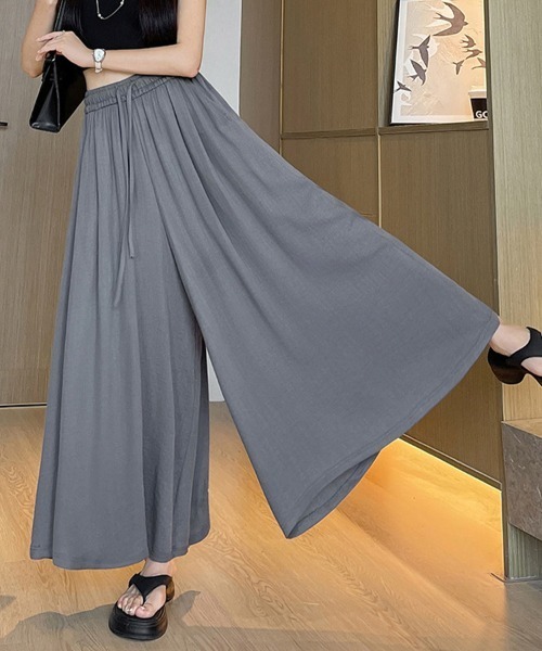 ONEP STAR(ワンピスター)の「接触冷感ワイドパンツ(その他パンツ・レディース・カーキ/ブラック/ベージュ/ダークグレー・X-LARGE/LARGE/MEDIUM)」の17枚目の写真