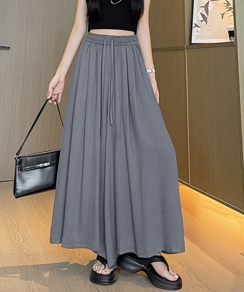 ONEP STAR(ワンピスター)の「接触冷感ワイドパンツ(その他パンツ・レディース・カーキ/ブラック/ベージュ/ダークグレー・X-LARGE/LARGE/MEDIUM)」の6枚目の写真