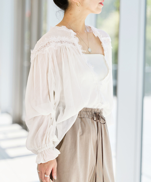IENA LA BOUCLE(イエナラブークル)の「IENA LA BOUCLE 楊柳レースブラウス(シャツ/ブラウス・レディース・ホワイト/ブラック系その他・FREE)」の20枚目の写真