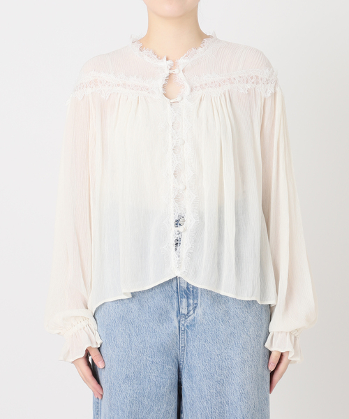 IENA LA BOUCLE(イエナラブークル)の「IENA LA BOUCLE 楊柳レースブラウス(シャツ/ブラウス・レディース・ホワイト/ブラック系その他・FREE)」の8枚目の写真