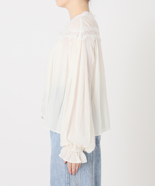 IENA LA BOUCLE(イエナラブークル)の「IENA LA BOUCLE 楊柳レースブラウス(シャツ/ブラウス・レディース・ホワイト/ブラック系その他・FREE)」の9枚目の写真