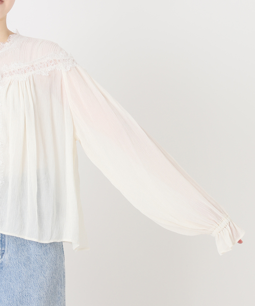 IENA LA BOUCLE(イエナラブークル)の「IENA LA BOUCLE 楊柳レースブラウス(シャツ/ブラウス・レディース・ホワイト/ブラック系その他・FREE)」の12枚目の写真