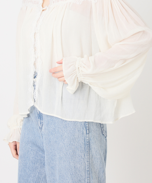 IENA LA BOUCLE(イエナラブークル)の「IENA LA BOUCLE 楊柳レースブラウス(シャツ/ブラウス・レディース・ホワイト/ブラック系その他・FREE)」の13枚目の写真