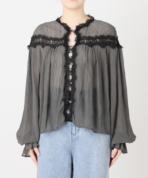 IENA LA BOUCLE(イエナラブークル)の「IENA LA BOUCLE 楊柳レースブラウス(シャツ/ブラウス・レディース・ホワイト/ブラック系その他・FREE)」の16枚目の写真