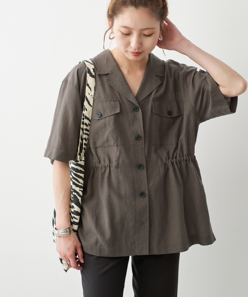 Spick & Span(スピックアンドスパン)の「オープンカラーシアージャケット(その他アウター・レディース・ブラウン/ホワイト系その他・FREE)」の3枚目の写真