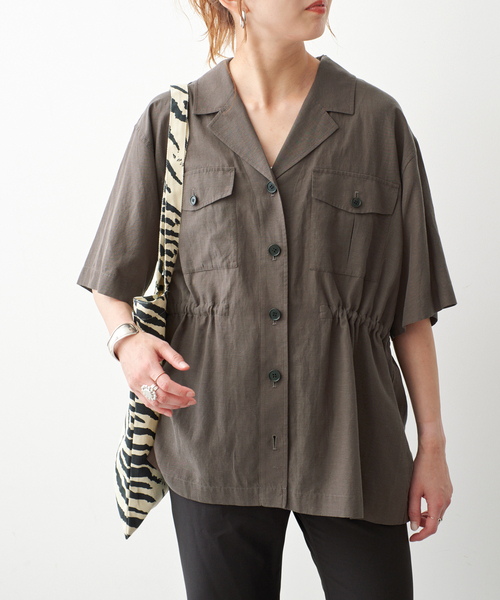 Spick & Span(スピックアンドスパン)の「オープンカラーシアージャケット(その他アウター・レディース・ブラウン/ホワイト系その他・FREE)」の4枚目の写真