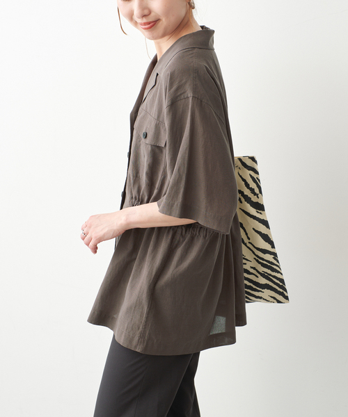 Spick & Span(スピックアンドスパン)の「オープンカラーシアージャケット(その他アウター・レディース・ブラウン/ホワイト系その他・FREE)」の5枚目の写真