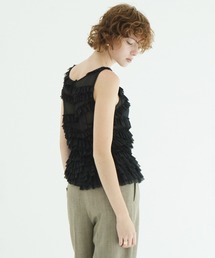 RANDOM FRILL SHEER N/S TOPS