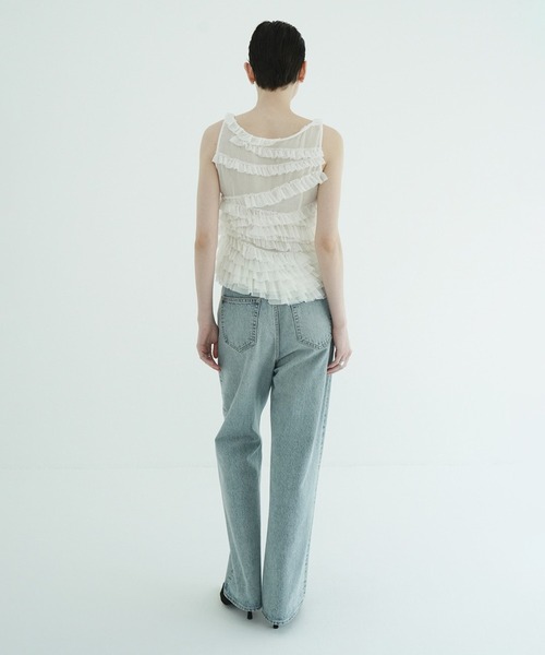 CLANE(クラネ)の「RANDOM FRILL SHEER N/S TOPS(その他トップス・レディース・グレー/アイボリー/ブラック・1/2)」の10枚目の写真