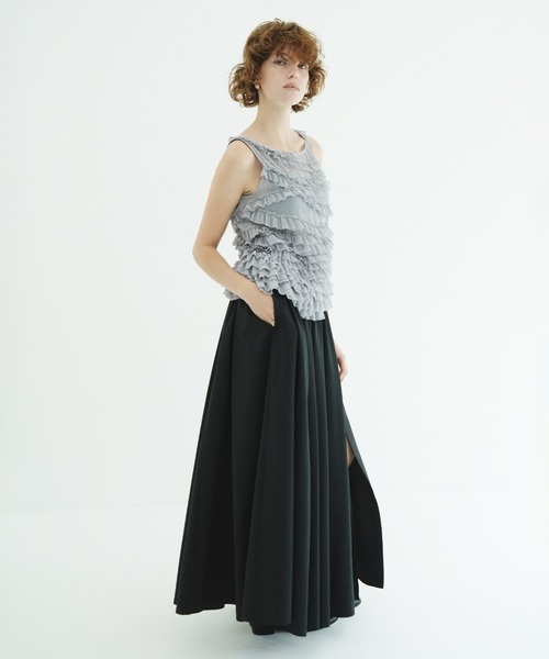 CLANE(クラネ)の「RANDOM FRILL SHEER N/S TOPS(その他トップス・レディース・グレー/アイボリー/ブラック・1/2)」の21枚目の写真