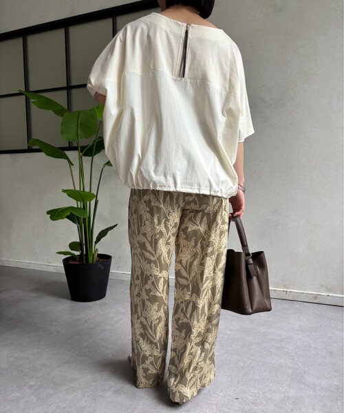 Jena espace merveilleux(ジェナ エスパスメルヴェイユ)の「異素材切替ラインカットソー(Tシャツ/カットソー・レディース・アイボリー/ライトグレー・FREE)」の5枚目の写真