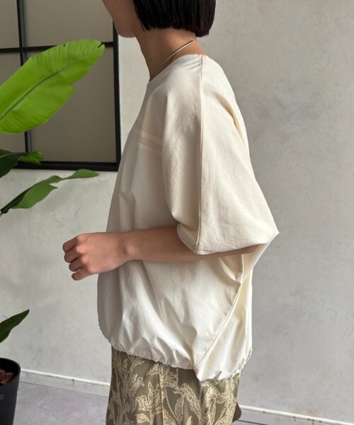 Jena espace merveilleux(ジェナ エスパスメルヴェイユ)の「異素材切替ラインカットソー(Tシャツ/カットソー・レディース・アイボリー/ライトグレー・FREE)」の7枚目の写真