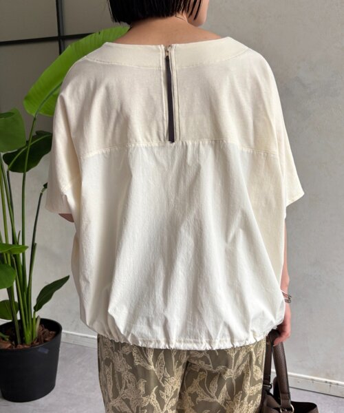 Jena espace merveilleux(ジェナ エスパスメルヴェイユ)の「異素材切替ラインカットソー(Tシャツ/カットソー・レディース・アイボリー/ライトグレー・FREE)」の8枚目の写真