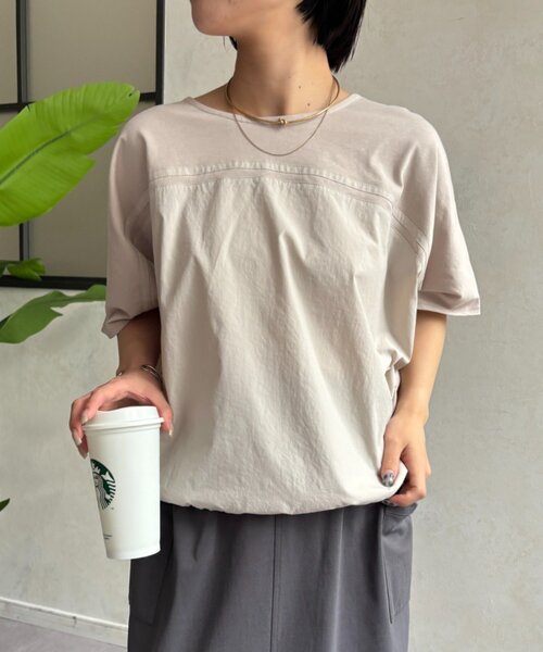 Jena espace merveilleux(ジェナ エスパスメルヴェイユ)の「異素材切替ラインカットソー(Tシャツ/カットソー・レディース・アイボリー/ライトグレー・FREE)」の12枚目の写真