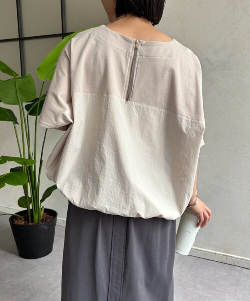 Jena espace merveilleux(ジェナ エスパスメルヴェイユ)の「異素材切替ラインカットソー(Tシャツ/カットソー・レディース・アイボリー/ライトグレー・FREE)」の14枚目の写真
