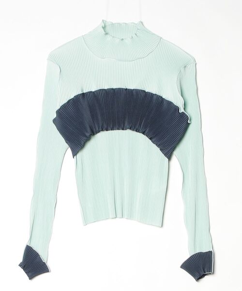 kotohayokozawa(コトハヨコザワ)の「BUSTIER HIGH NECK TOP TDX6A-FT01(Tシャツ/カットソー・レディース・ネイビー/ブラウン/ライトグリーン・SMALL)」の2枚目の写真