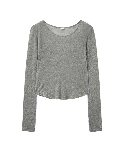RENSE(レンセ)の「Sheer Layered Long Sleeve Tee Melange Gray(Tシャツ/カットソー・レディース・その他・OS)」の3枚目の写真