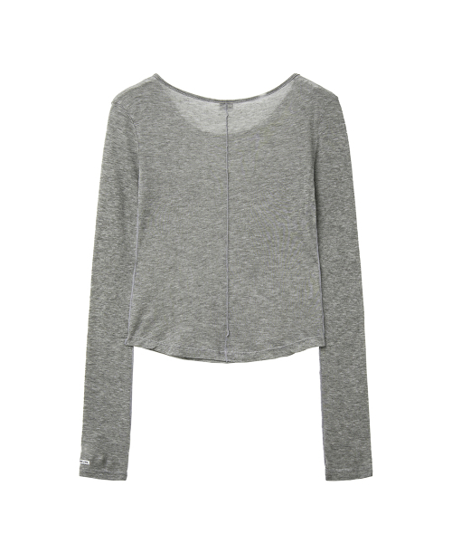 RENSE(レンセ)の「Sheer Layered Long Sleeve Tee Melange Gray(Tシャツ/カットソー・レディース・その他・OS)」の4枚目の写真