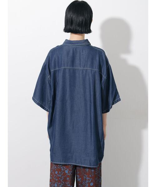 Samansa Mos2(サマンサ モスモス)の「◇【接触冷感】クールデニムビッグシャツ(シャツ/ブラウス・レディース・グレー/ネイビー/ブルー・F)」の16枚目の写真