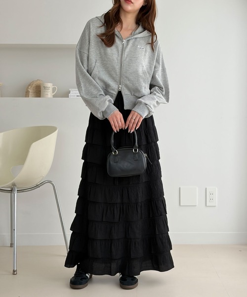 GeeRA(ジーラ)の「フリルティアードスカート(スカート・レディース・アイボリー/ブラック・X-LARGE/LARGE/MEDIUM)」の11枚目の写真