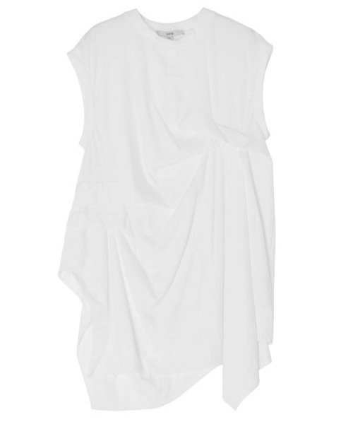 UN3D.(アンスリード)の「【UN3D./アンスリード】TUCK DRAPE SLEEVELESS TOP/タックドレープスリーブトップス(Tシャツ/カットソー・レディース・ホワイト/ブラック・FREE)」の1枚目の写真