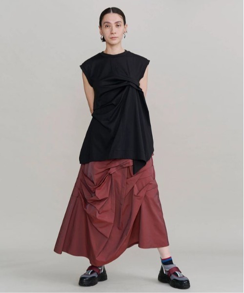 UN3D.(アンスリード)の「【UN3D./アンスリード】TUCK DRAPE SLEEVELESS TOP/タックドレープスリーブトップス(Tシャツ/カットソー・レディース・ホワイト/ブラック・FREE)」の20枚目の写真