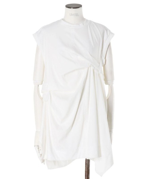 UN3D.(アンスリード)の「【UN3D./アンスリード】TUCK DRAPE SLEEVELESS TOP/タックドレープスリーブトップス(Tシャツ/カットソー・レディース・ホワイト/ブラック・FREE)」の3枚目の写真