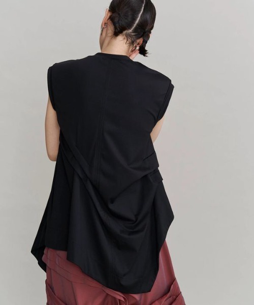 UN3D.(アンスリード)の「【UN3D./アンスリード】TUCK DRAPE SLEEVELESS TOP/タックドレープスリーブトップス(Tシャツ/カットソー・レディース・ホワイト/ブラック・FREE)」の18枚目の写真