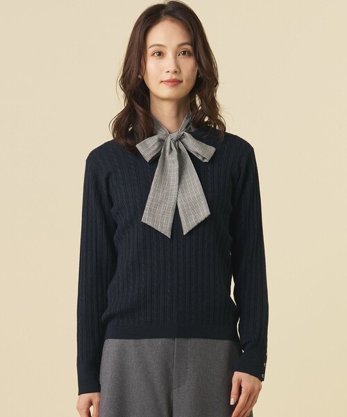 J.PRESS Ladies(J.プレス レディス)の「【人気定番アイテム】KNIT BASIC クルーネック ニット(ニット/セーター・レディース・ライトグレー系/ネイビー系/ブルー系/ベージュ系/イエロー系・SMALL)」の3枚目の写真